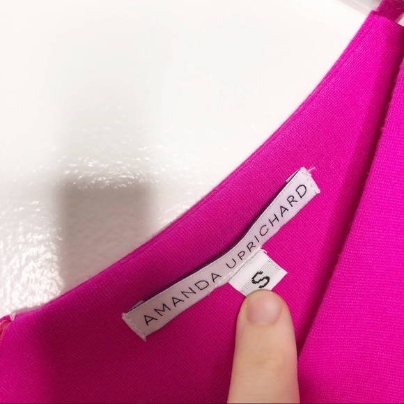 Amanda Uprichard | Magenta Structured Peplum Top S - Picture 4 of 6